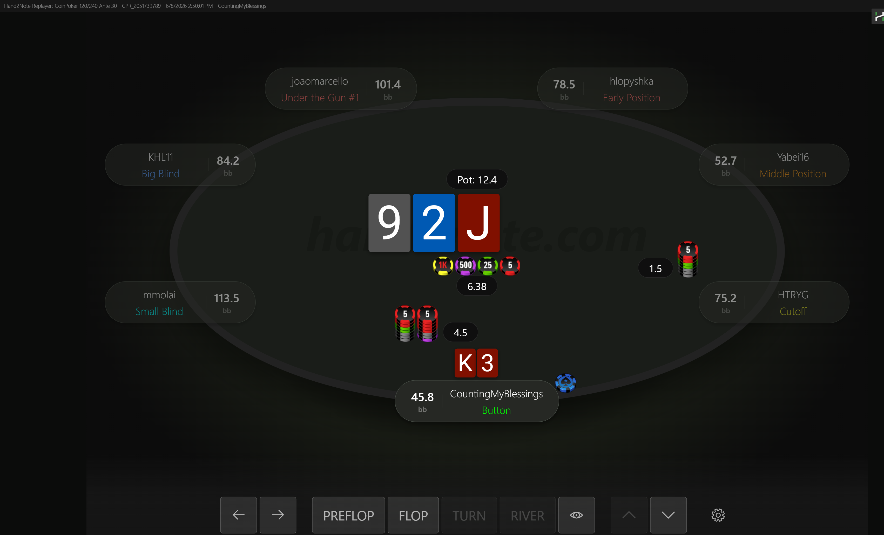 Screenshot 2 da mão de poker